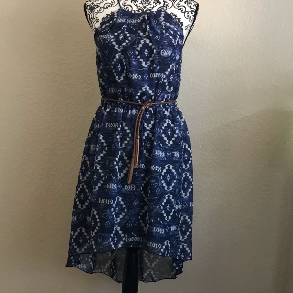 NOBO Blue Designed Hi-Low Dress
